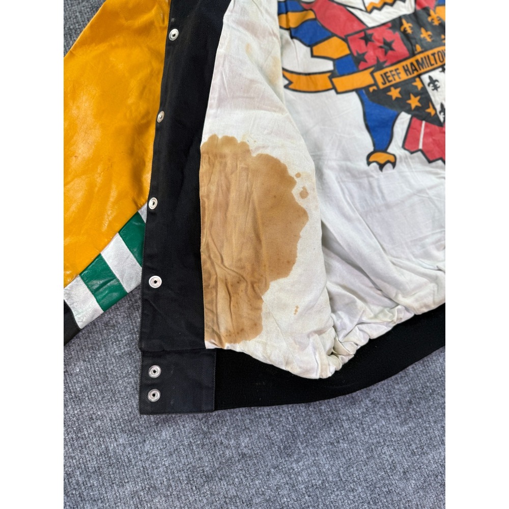 Jeff Hamilton Notre Dame Fighting Irish Varsity Jacket Mens Large Black Leather - Picture 12 of 16